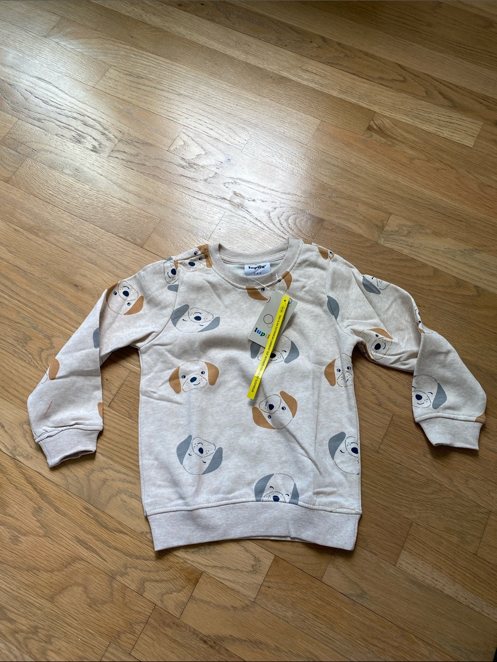 Lupilu 2-4 Y Kids Beige Dog Print Sweatshirt